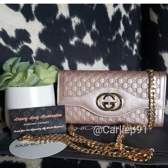 Gucci Metallic Pink Leather Wallet - Picture 7 of 7